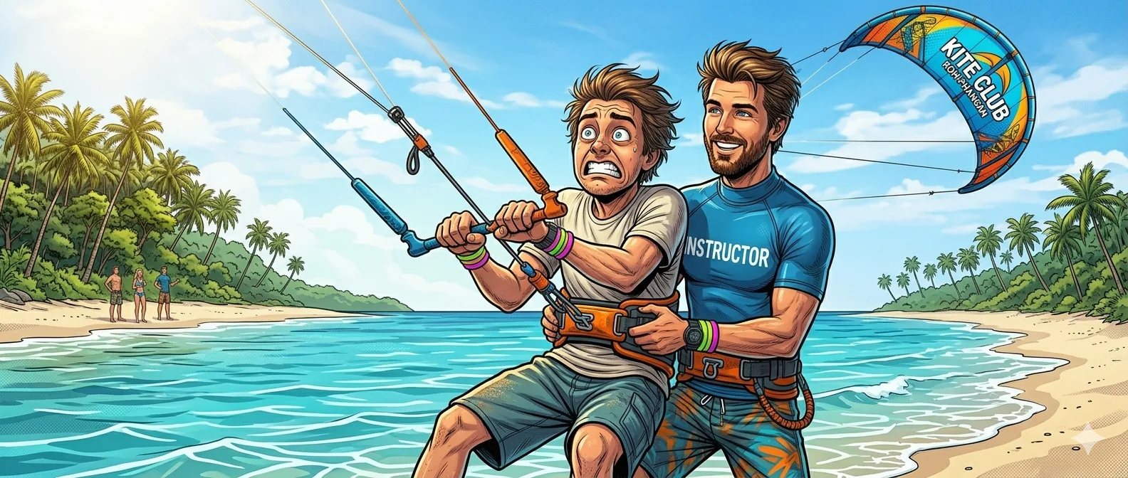 Beginner kitesurfing conditions on Koh Samui